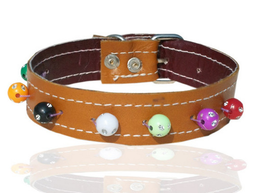 उच्च गुणवत्ता वाला डिजाइनिंग दो परतों वाला चमड़े का कुत्ता हार (L050C)