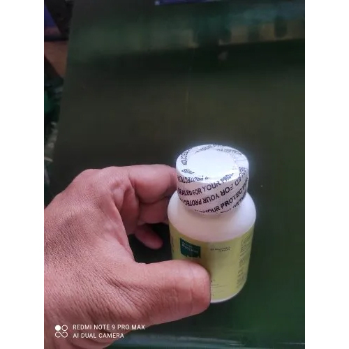 व्हाइट पीवीसी प्रिंटेड हीट श्रिंक कैप सील लेबल