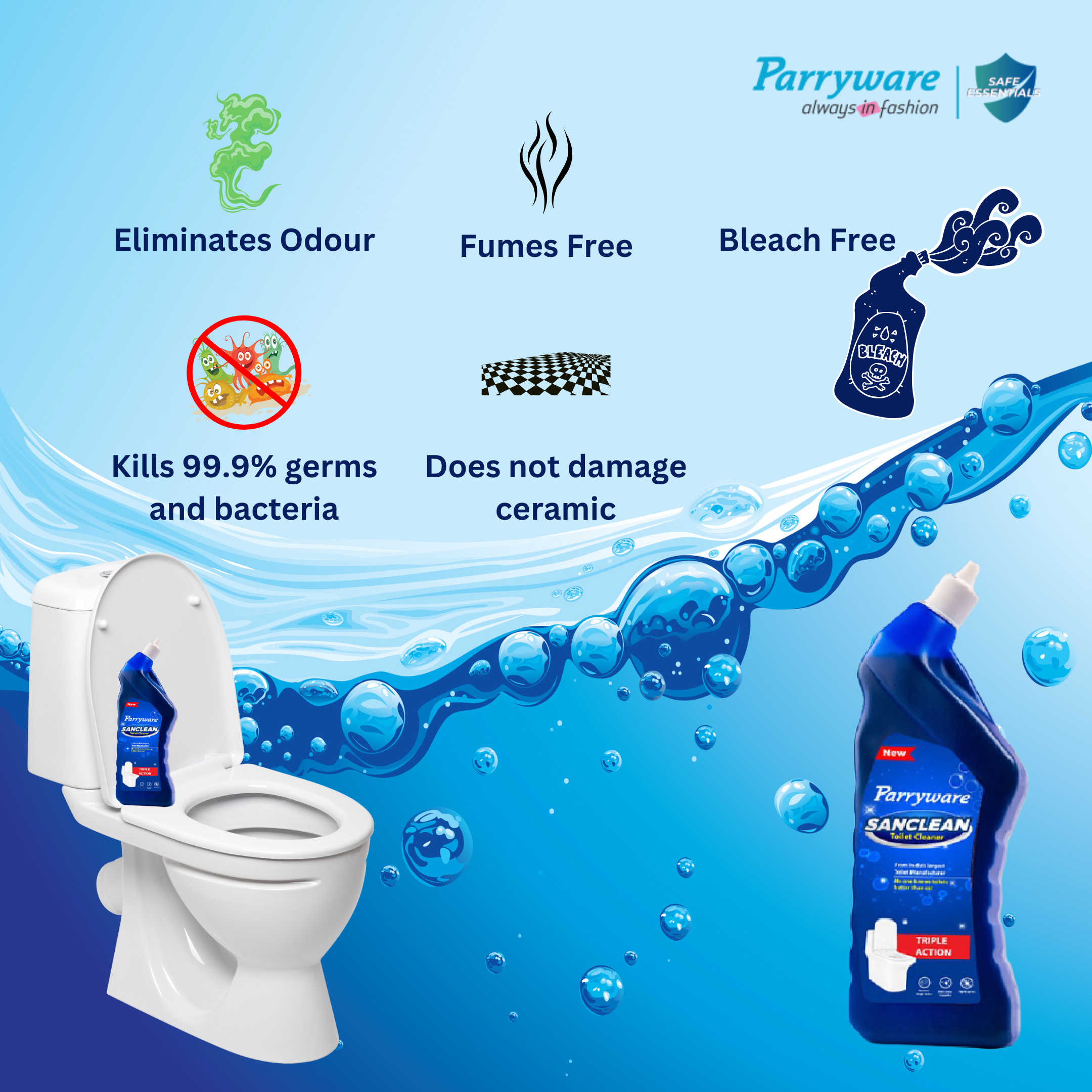 Sanclean Toilet Cleaner Application: Commercial & Household