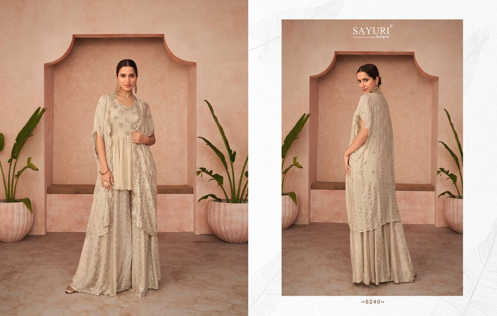 Trendy Gown - Real Georgette, Xl Size, Multicolor Embroidery | Full Sleeves, Breathable Fabric, Quick Dry, All Season Wear
