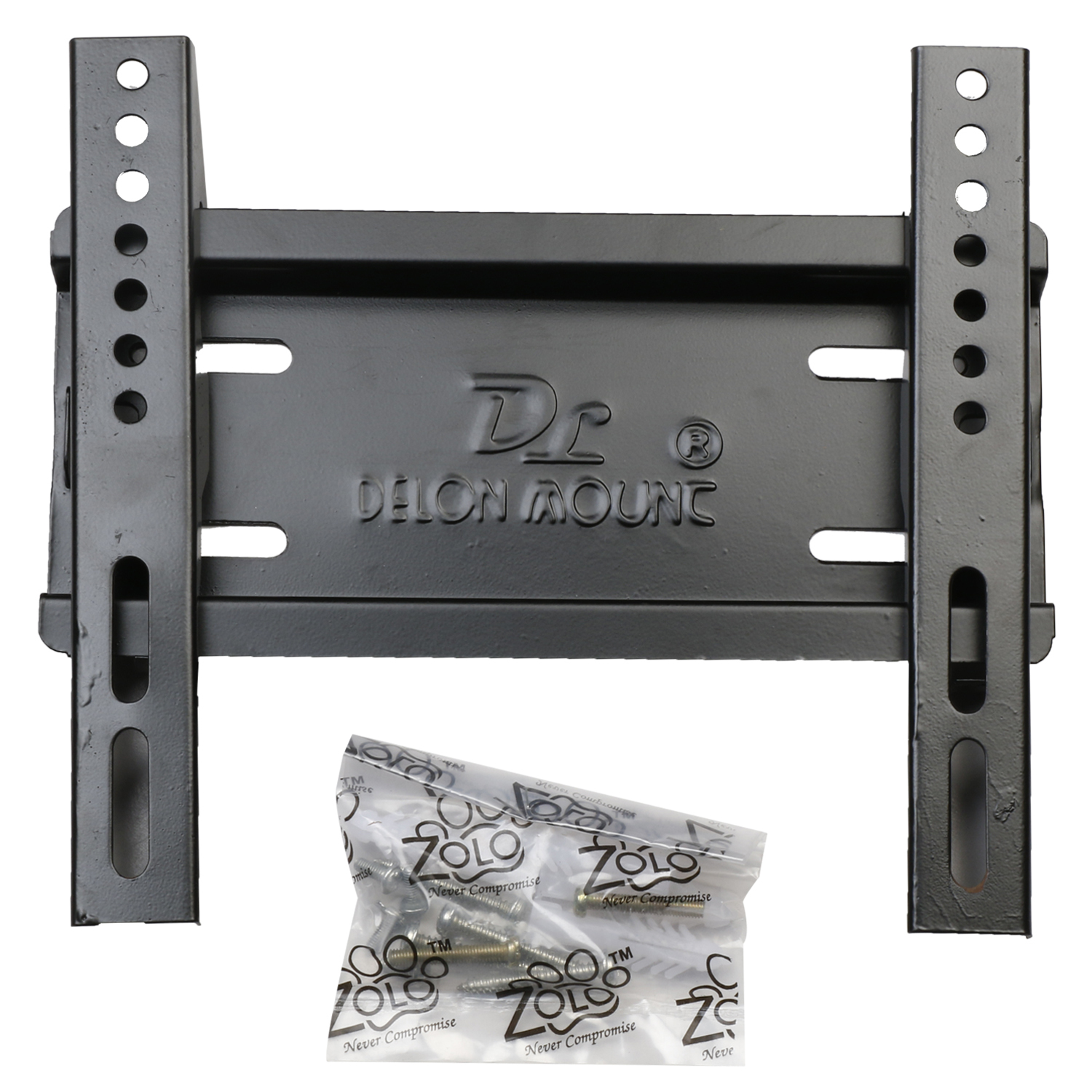 Delon Mount - Cast Iron 14-32 Inch Fixed Bracket Tv Mount | 90-degree Viewing, 25kg Weight Capacity, Easy Installation, Complete Kit