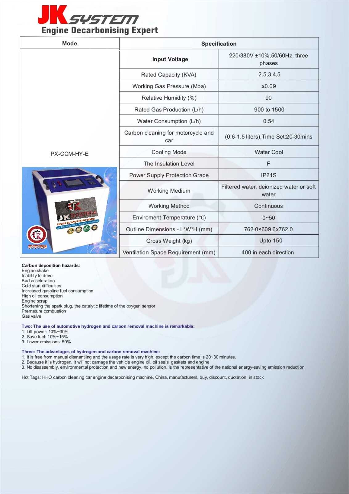 Engine Decarbonising Machine