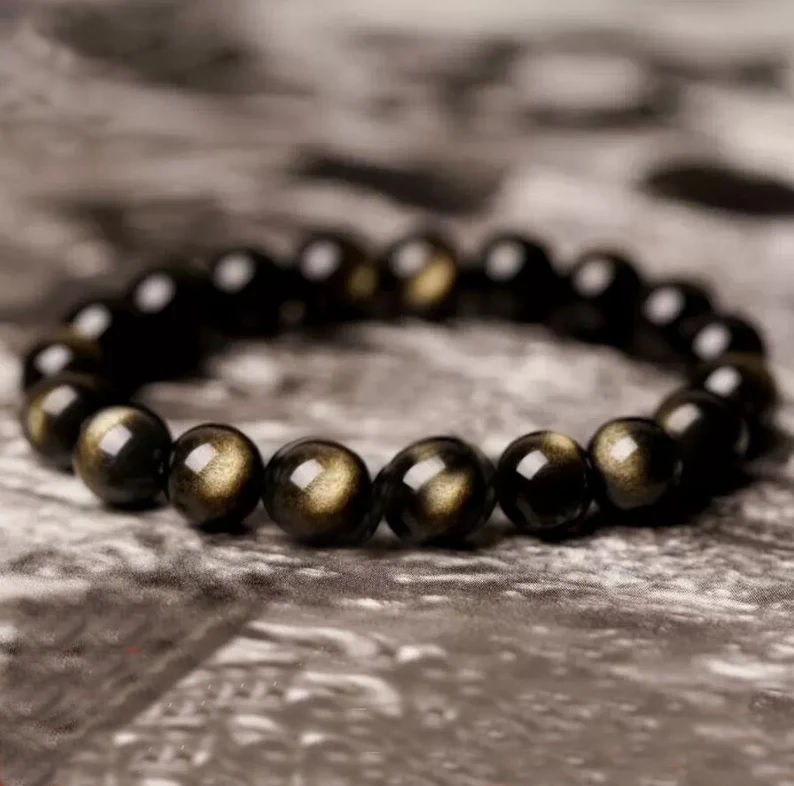 Golden Obsidian Bracelet - Shape: Round