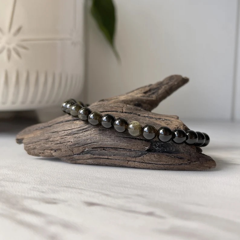 Golden Obsidian Bracelet - Shape: Round