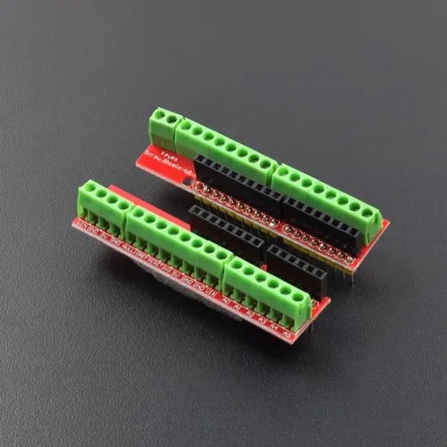 Screw Shield Expansion Board V3 For Arduino UNO R3 - Fiber & Aluminium, Brown & Green | 1-Year Warranty