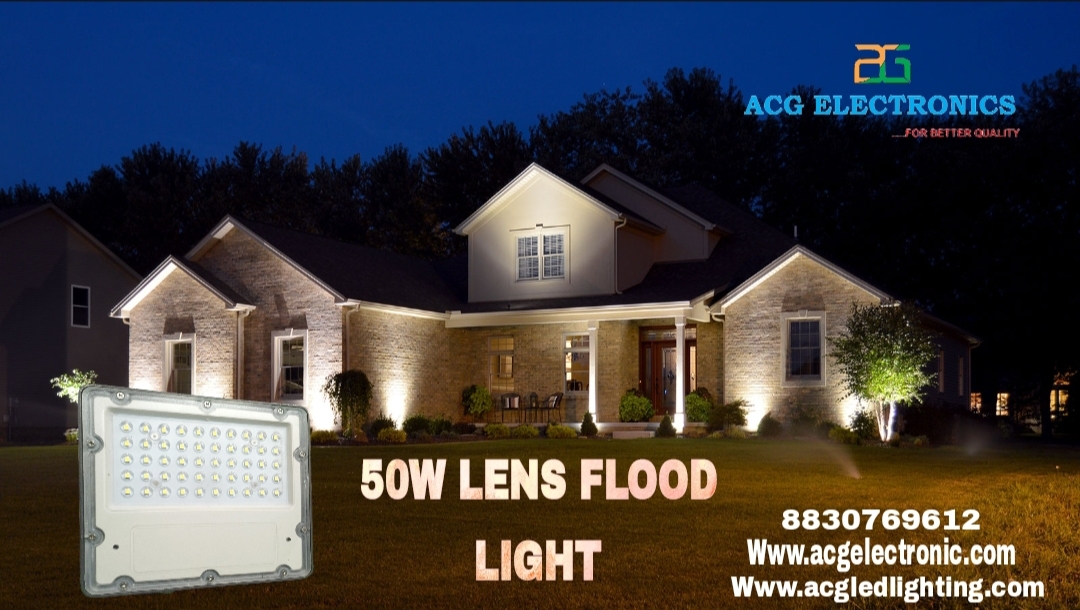 50w Lens Floodlight - Aluminium, Ip65 Waterproof Rating | Outdoor Application, Cool White Light, 220v Input Voltage, 0-55â°c Operating Temp