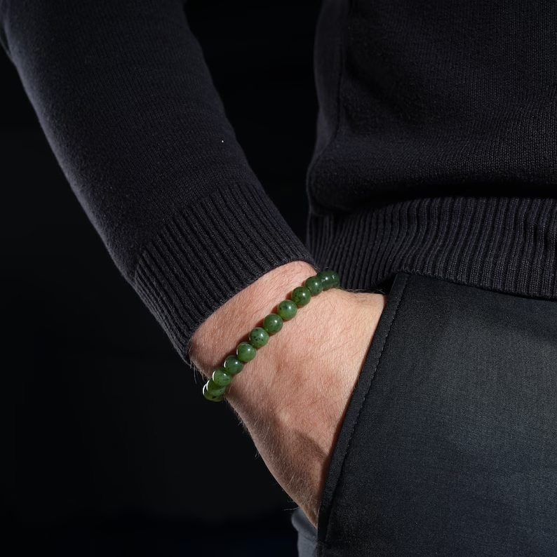 Green Jasper Bracelet - Shape: Round