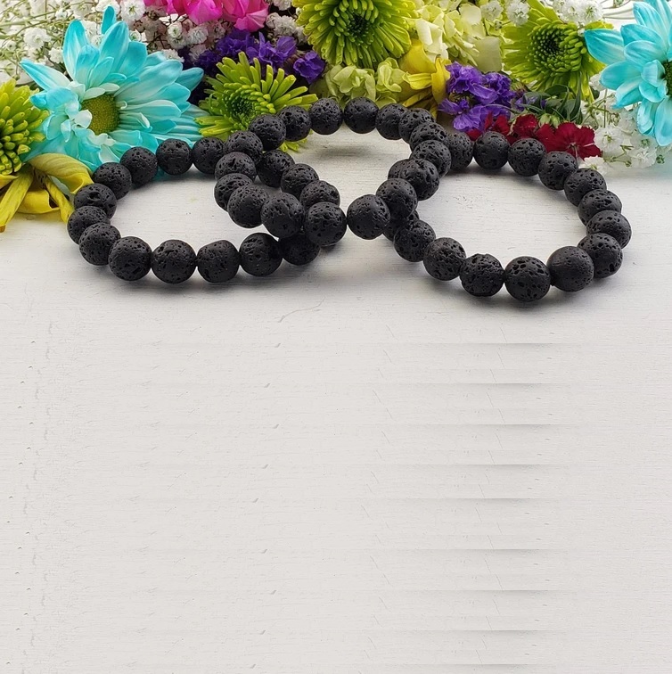 Lava Rock Bracelet - Shape: Round