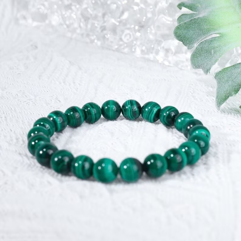 Malachite Bracelet - Shape: Round