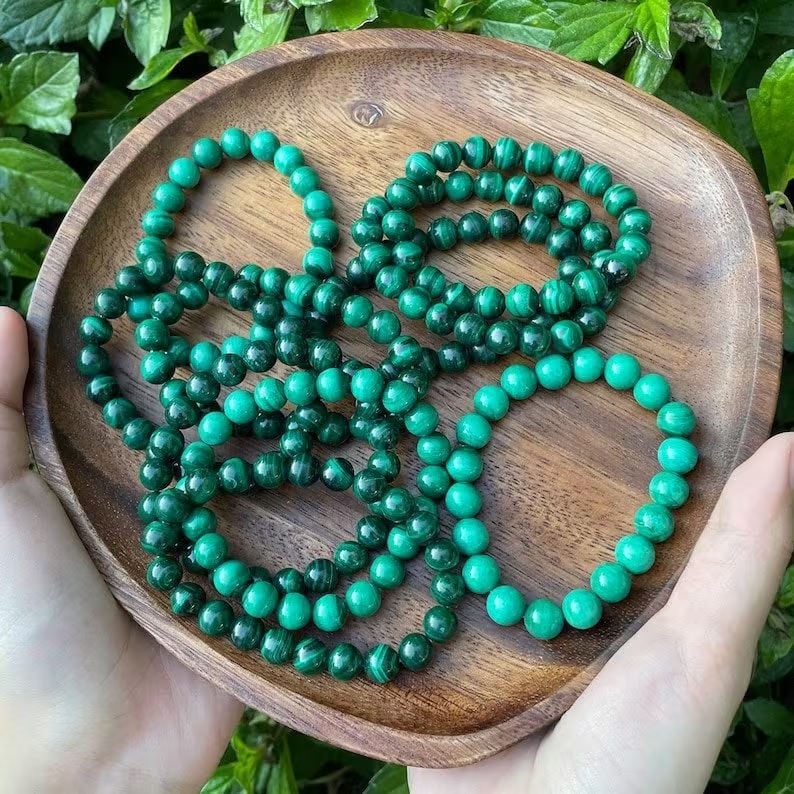 Malachite Bracelet - Shape: Round