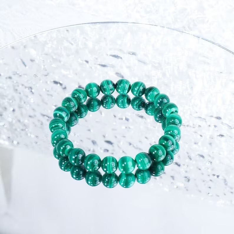 Malachite Bracelet - Shape: Round