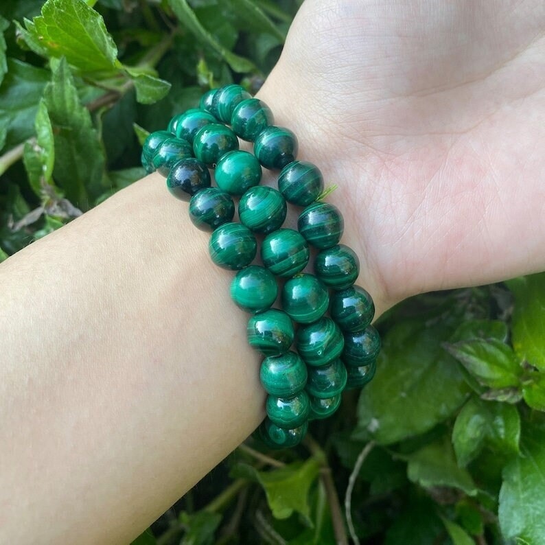 Malachite Bracelet - Shape: Round
