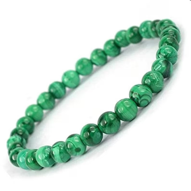 Malachite Bracelet - Shape: Round