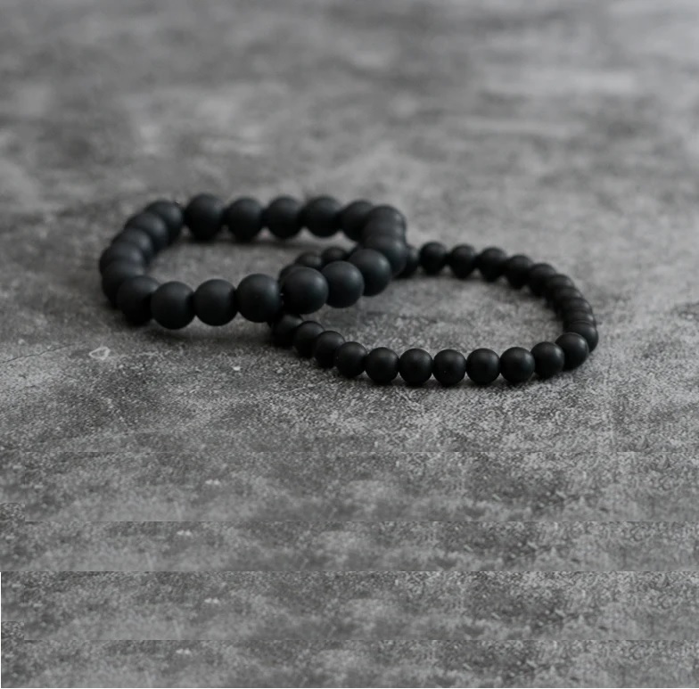 Matt Black Bracelet - Shape: Round