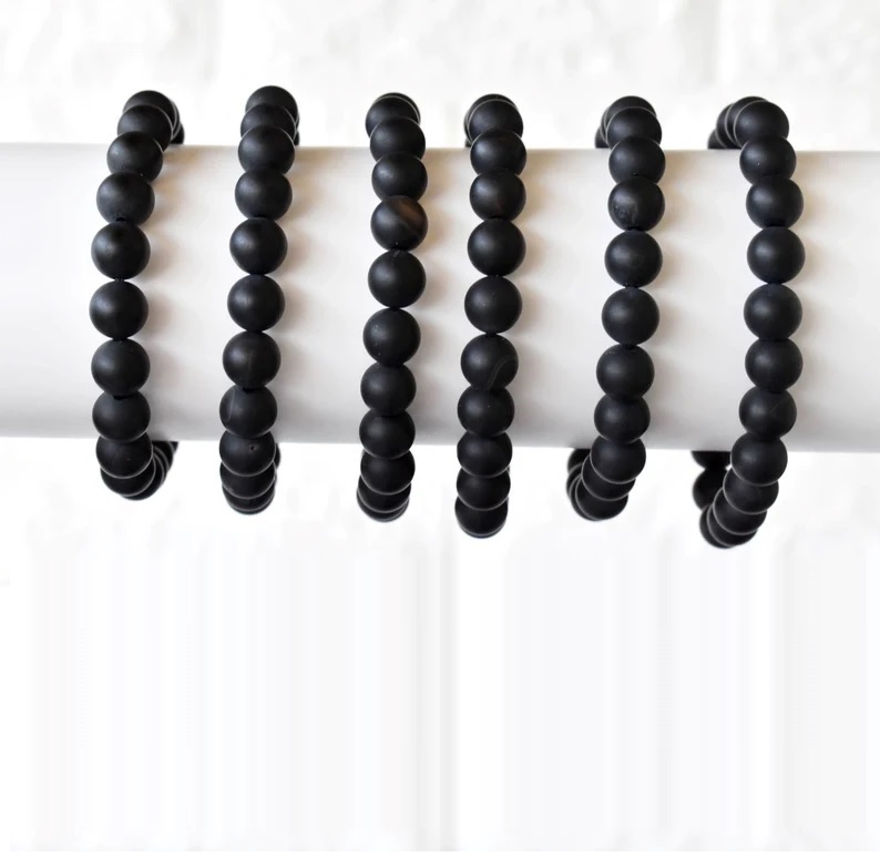 Matt Black Bracelet - Shape: Round