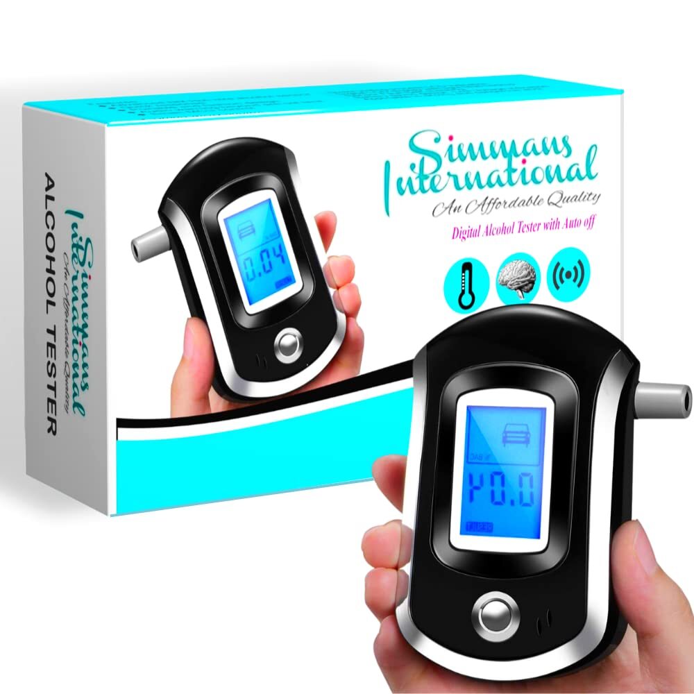 Breath Alcohol Analyzer - Silver Finish | 12 Month Warranty, Alcohol Detection Alarm