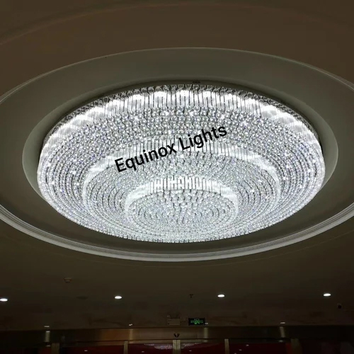 Round Crystal Hotel Chandelier Cover Material: Metal