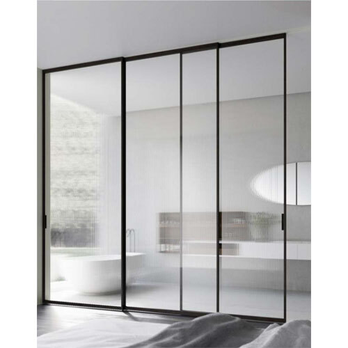 Aluminium Telescopic Sliding Door - Color: Transparent
