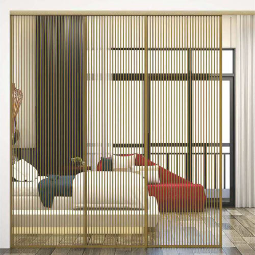 Aluminium Telescopic Sliding Door - Color: Transparent