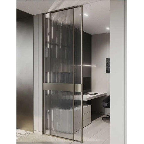 Aluminium Telescopic Sliding Door - Color: Transparent
