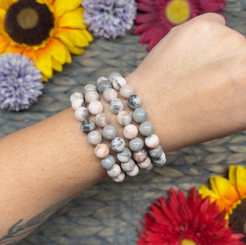 Pink Zebra Bracelet - Shape: Round