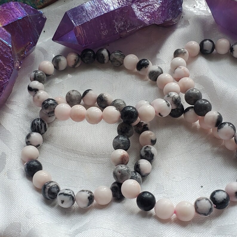 Pink Zebra Bracelet - Shape: Round