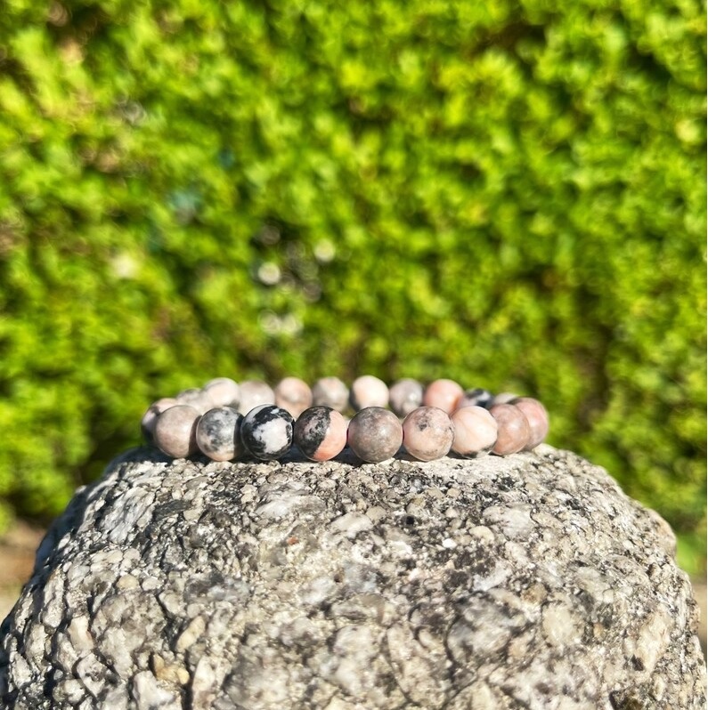 Pink Zebra Bracelet - Shape: Round