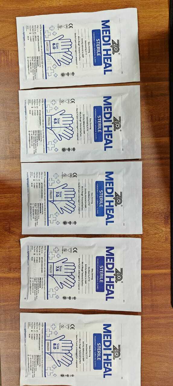White Sterile Latex Surgical Gloves Powdered