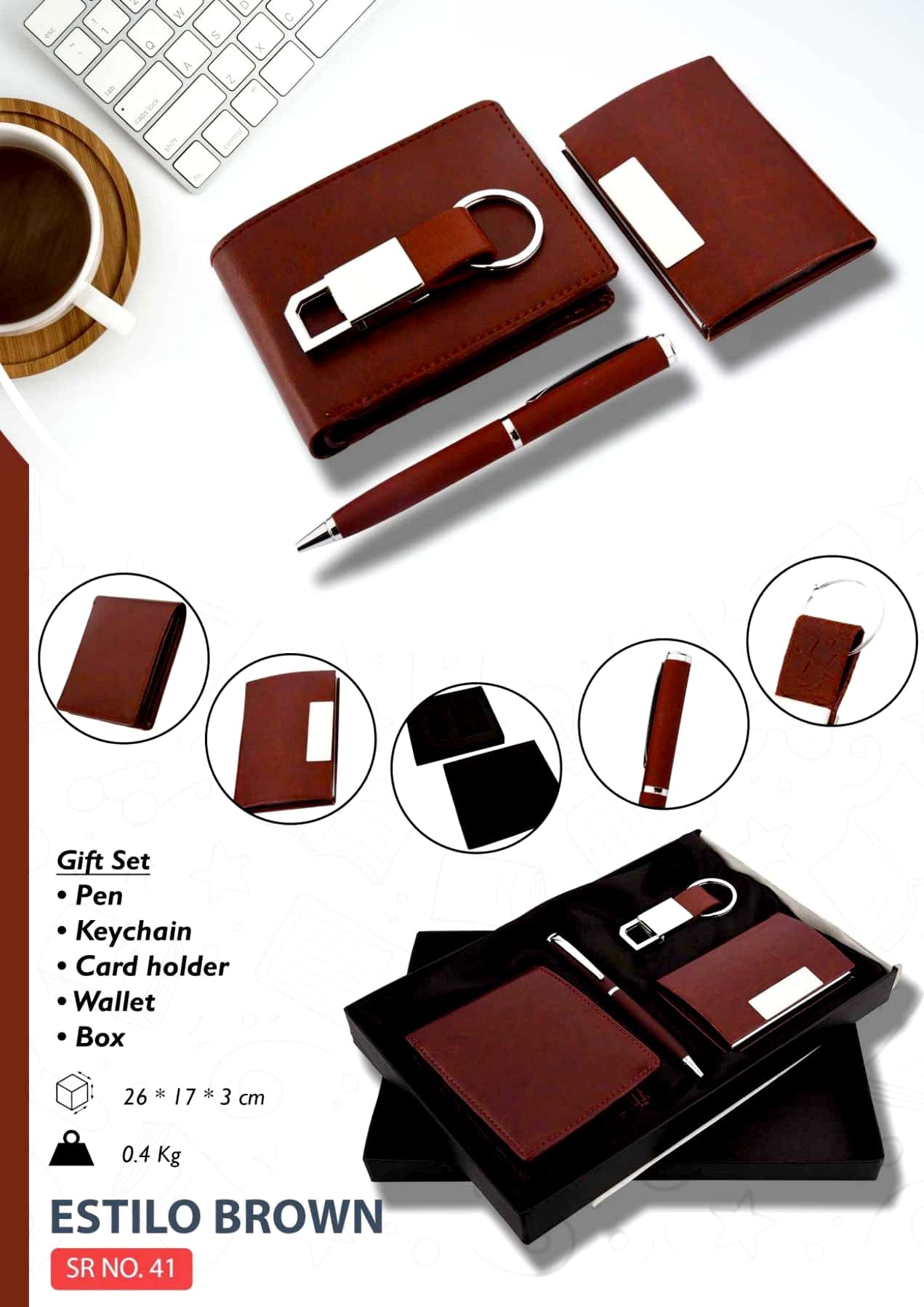 Promotional Gift Set - Leather Material, Multicolor Design | Custom Branding Solutions For Corporate Uniforms And In-house Printing