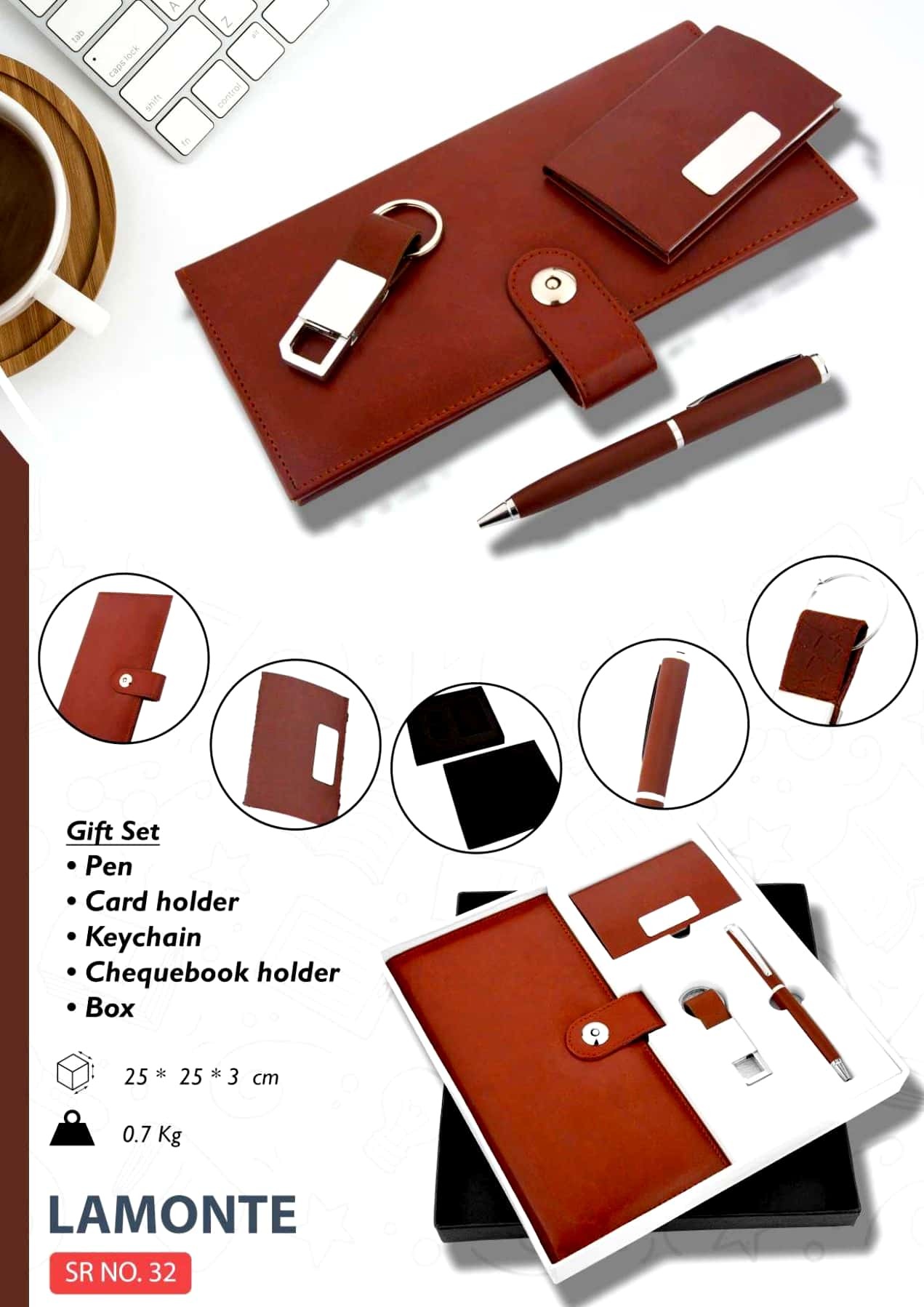 Promotional Gift Set - Leather Material, Multicolor Design | Custom Branding Solutions For Corporate Uniforms And In-house Printing