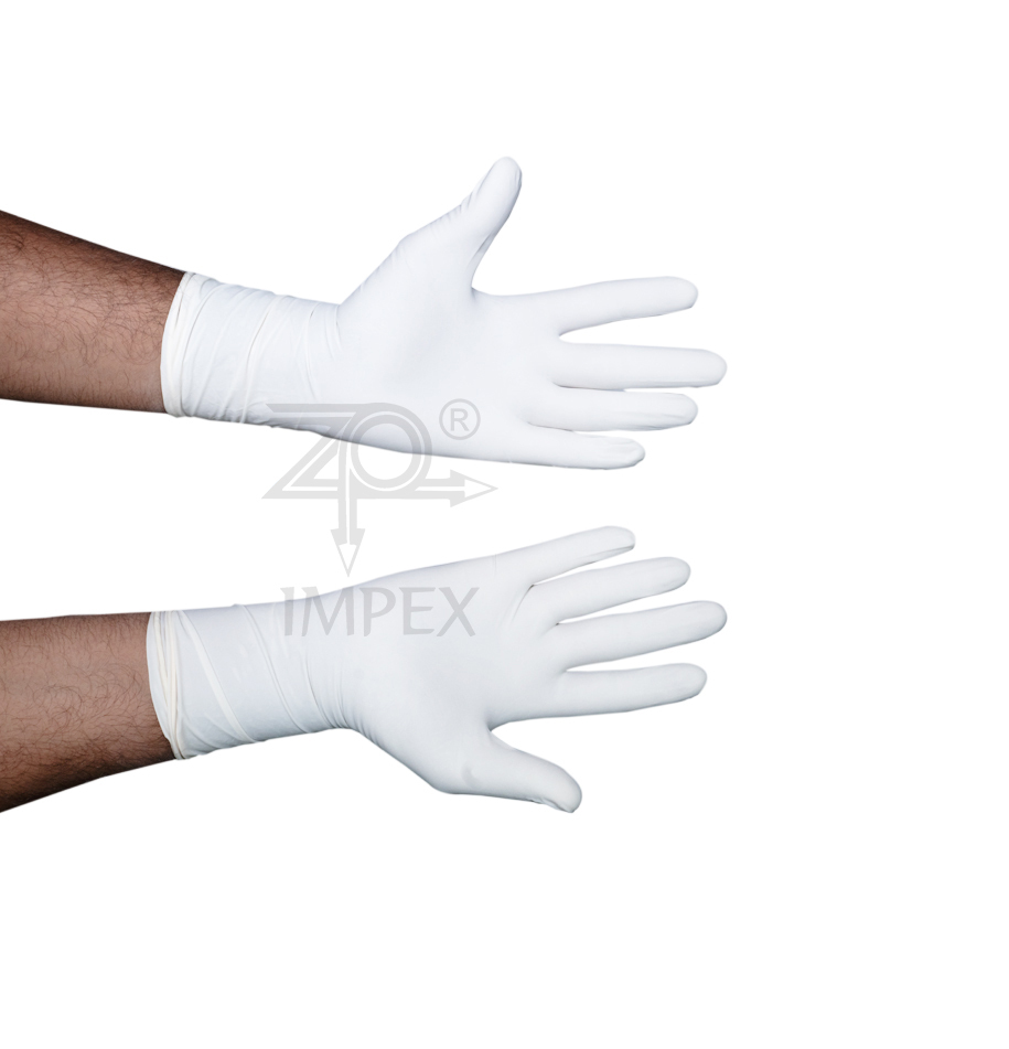Latex Examination Gloves - Natural Rubber Latex, 240 Mm Cuff Length, White Color | Comfort-fit, Durable, Powder-free, Full Finger Design For Hospital & Pharma Use