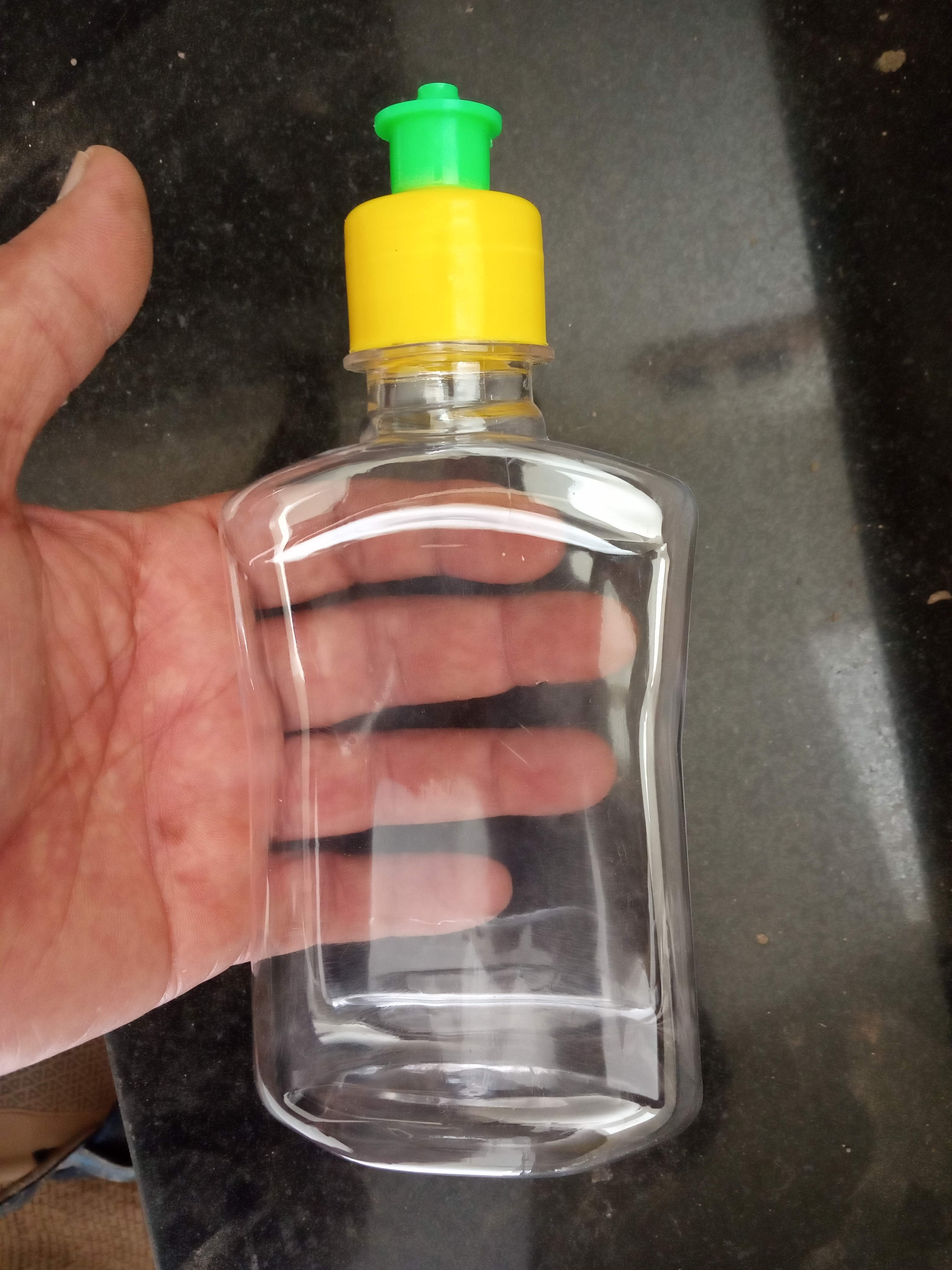 225ml Empty Hand Wash Bottle - Pet Plastic, Transparent Color, 28mm Neck Diameter | Narrow Flip Top Lid, Screw Cap Sealing