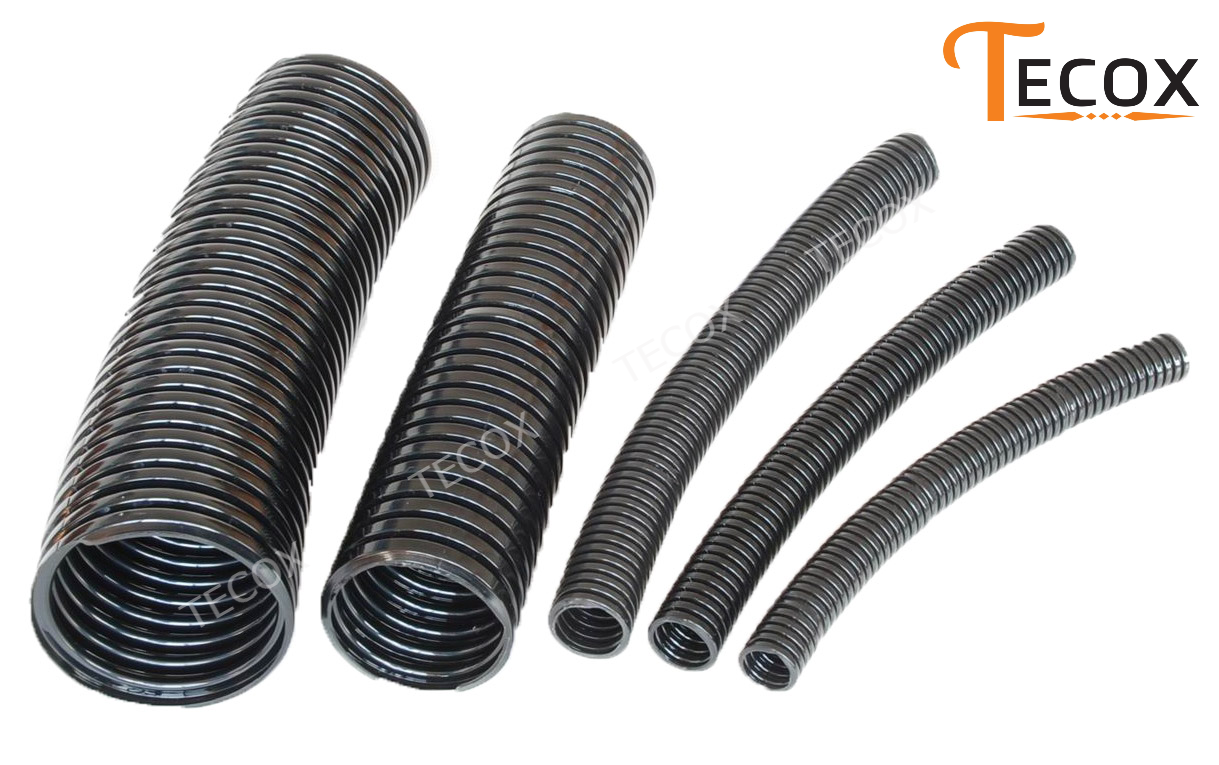 Uv Polyamide Flexible Conduit Pipe - Od 10-54.5mm, Black & Gray, Seamless, Ip67 Rated, Resistant To Oil & Solvents, Temperature Range -40â°c To 120â°c
