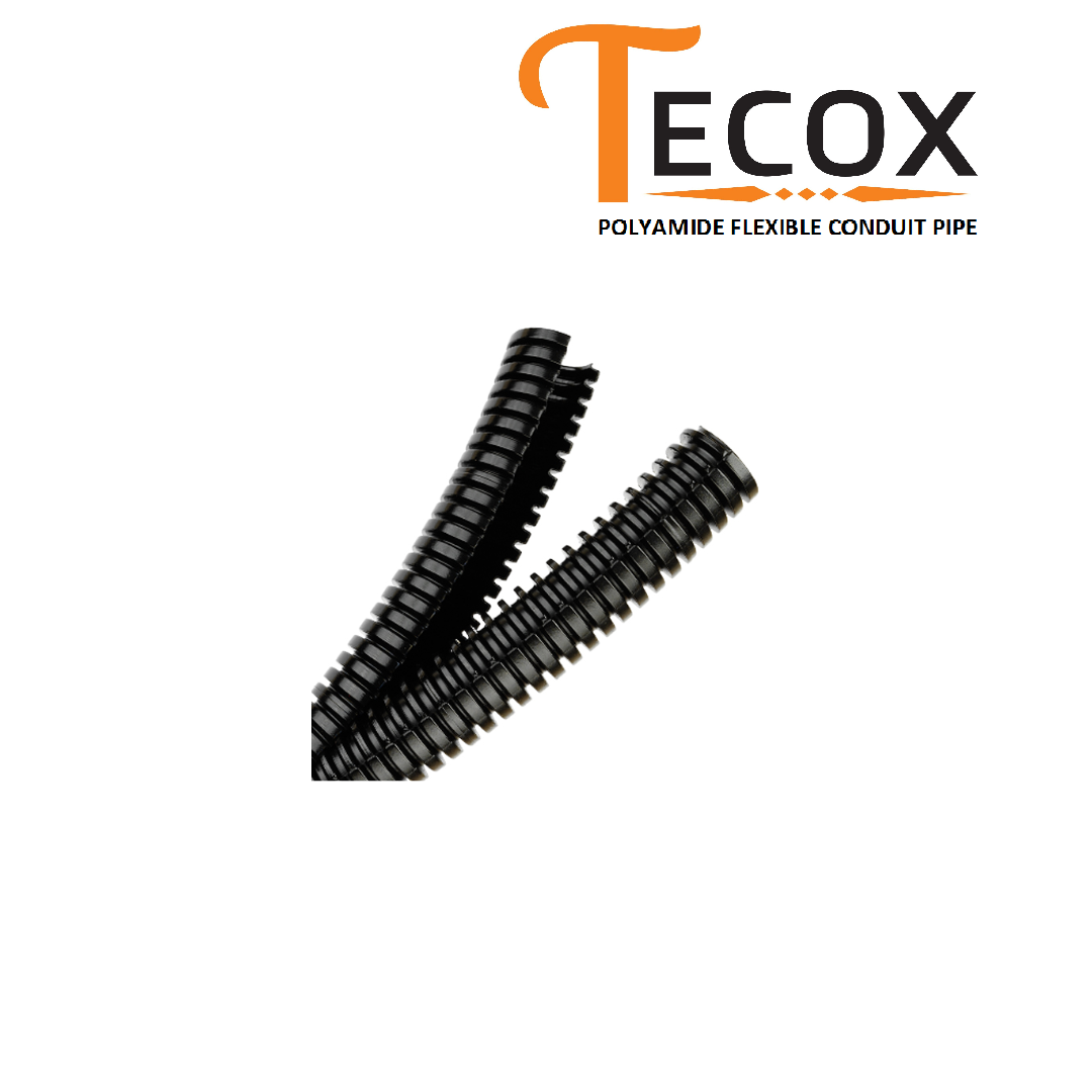 Uv Polyamide Flexible Conduit Pipe - Od 10-54.5mm, Black & Gray, Seamless, Ip67 Rated, Resistant To Oil & Solvents, Temperature Range -40â°c To 120â°c