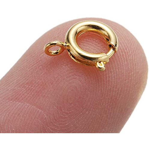 गोल्डन 8 एमएम ओपन स्प्रिंग रिंग राउंड क्लैप्स