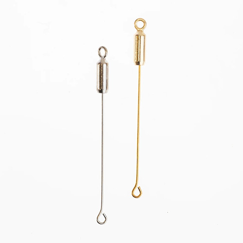 गोल्डन/सिल्वर 54 एमएम हिजाब पिन बुलेट लॉक ब्रोच पिन के साथ