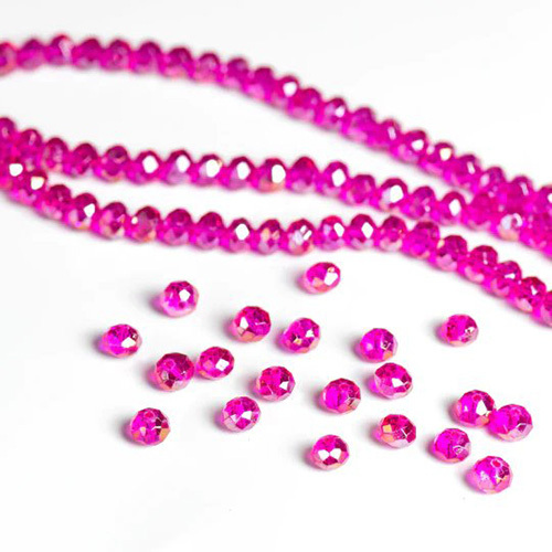 मल्टीकलर 8 एमएम टायर रेनबो एलिगेंट ग्लास बीड्स