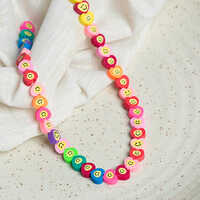 मल्टीकलर 6Mm हार्ट स्माइली पॉलिमर क्ले फ़िमो बीड्स