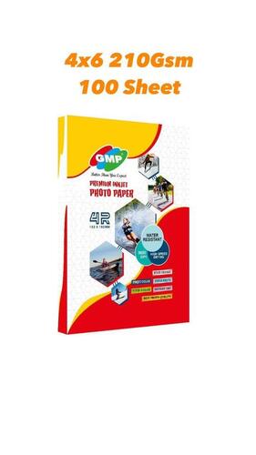 GMP 4x6 Inkjet Photo Glossy Paper 210gsm (100 Sheets) - Cast Coated, High Glossy, High Resolution, Instant Dry, Water Resistant, Super White
