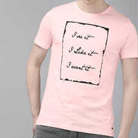 अलग-अलग उपलब्ध बेबी पिंक राउंड नेक टी-शर्ट