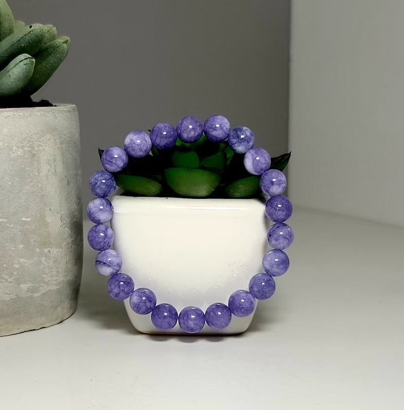 Tanzanite Bracelet - Natural Polished Round Tanzanite Gemstones | Adjustable Free Size Crystal Beaded Charm Jewelry For Chakra Healing