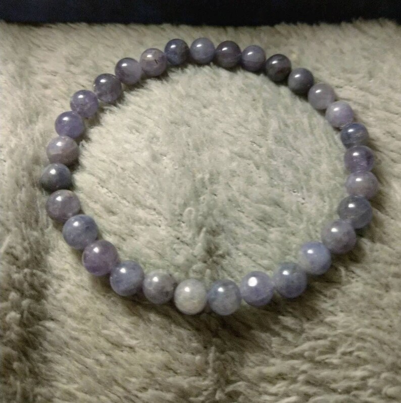 Tanzanite Bracelet - Natural Polished Round Tanzanite Gemstones | Adjustable Free Size Crystal Beaded Charm Jewelry For Chakra Healing