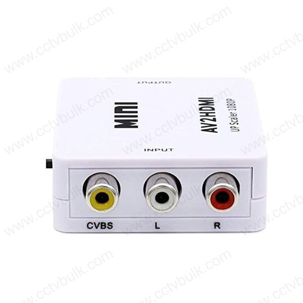Av To Hdmi Hd Video Converter - 66mm(d)x55mm(w)x20mm(h), White | Converts Rca Signals To Hdmi, Outputs 1080p/60hz And 720p/60hz, Ntsc/pal Compatible