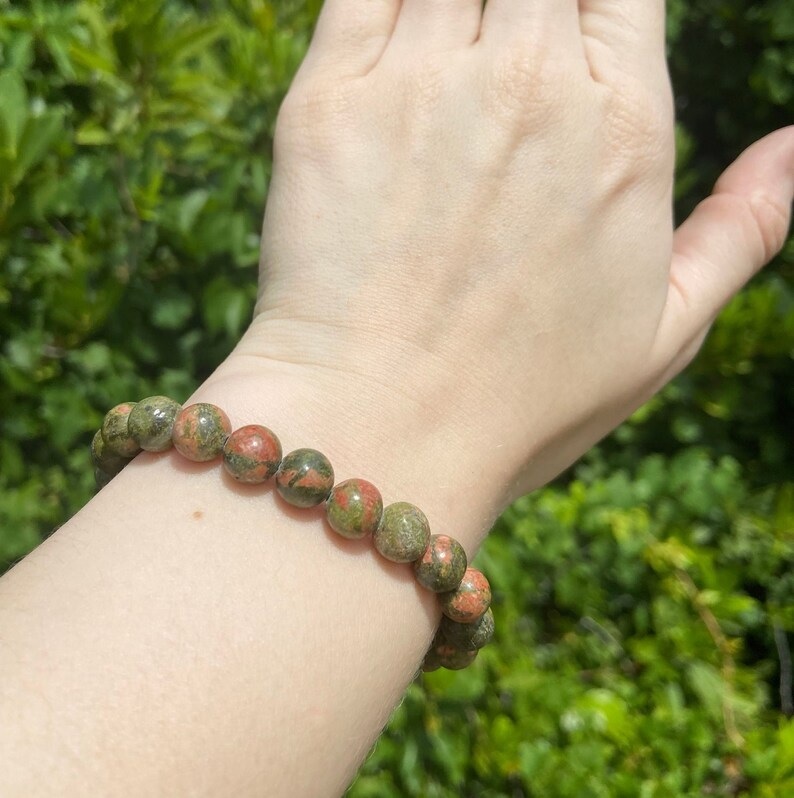 Unakite Bracelet - Shape: Round