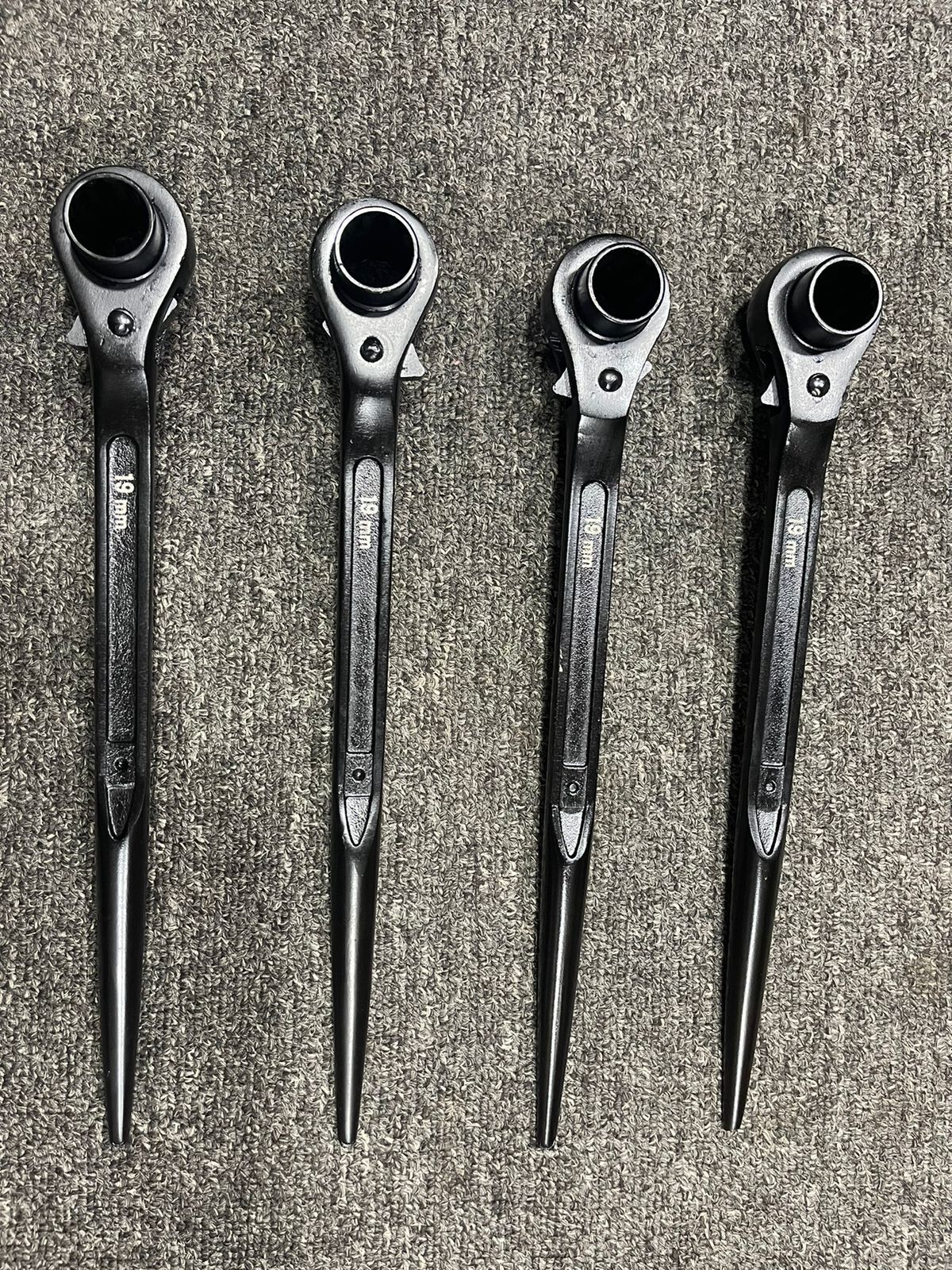 Scaffold Ratchet Wrench - Crv Material 10mm-75mm Size Black Color | Open-ended Design With Non-slip Grip For Efficient Bolt Tightening