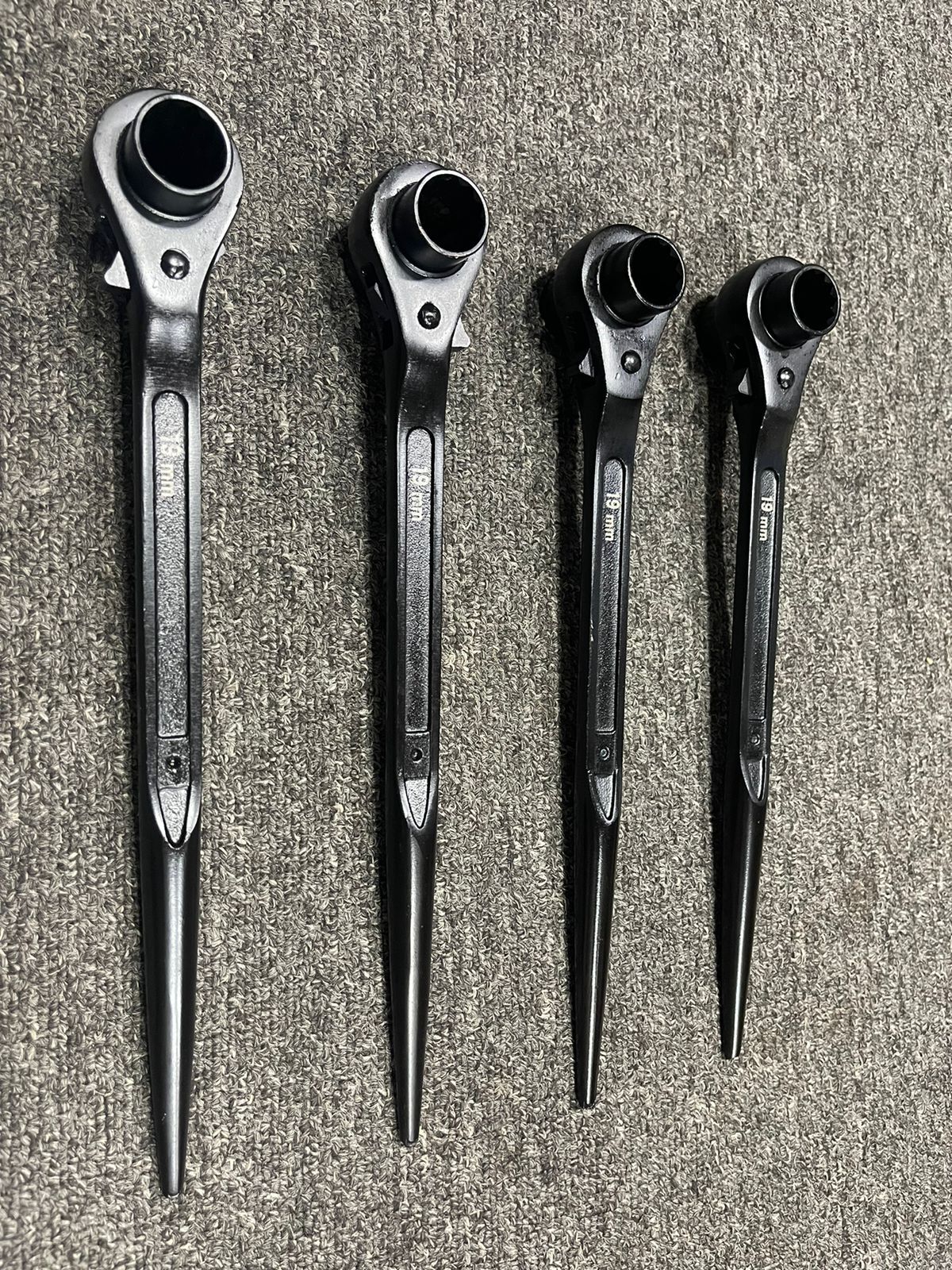Scaffold Ratchet Wrench - Crv Material 10mm-75mm Size Black Color | Open-ended Design With Non-slip Grip For Efficient Bolt Tightening