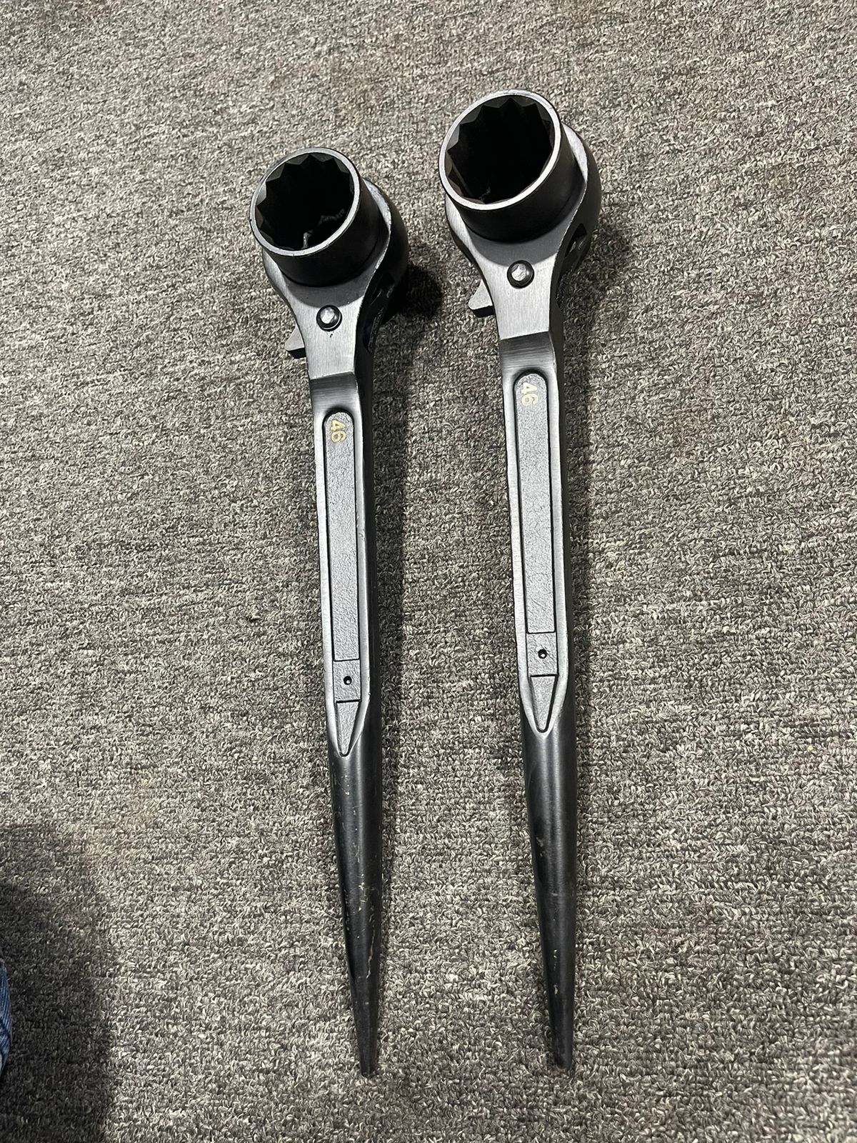 Scaffold Ratchet Wrench - Crv Material 10mm-75mm Size Black Color | Open-ended Design With Non-slip Grip For Efficient Bolt Tightening