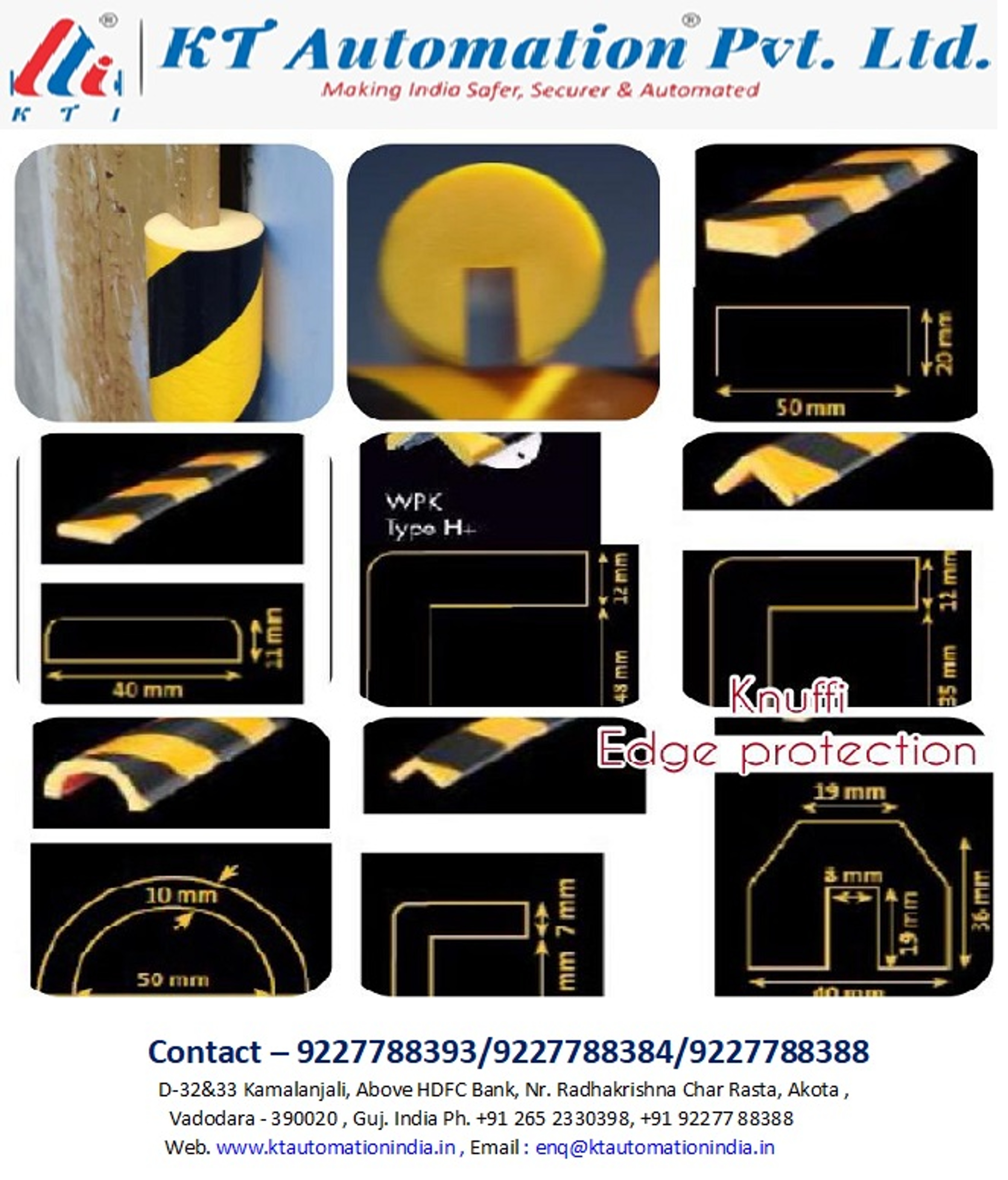 Rubber Wall Guard - 1000x200mm , Yellow-black Reflective Padding For Impact Absorption And Wall Protection