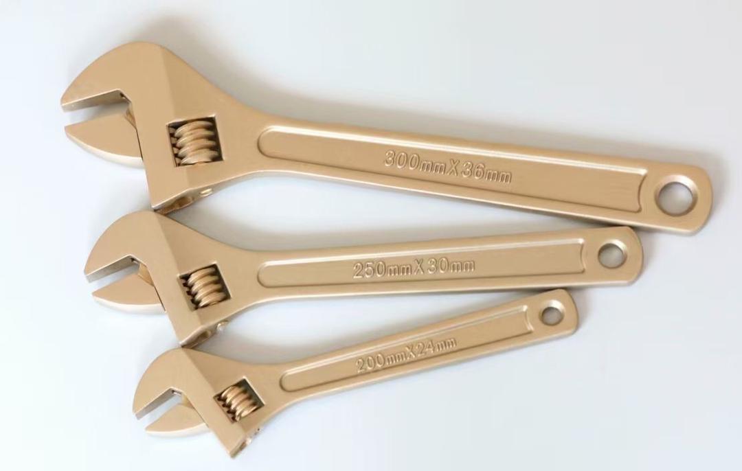 Non Sparking Adjustable Spanner - Durable Alloy Steel, 8-inch | Ideal For Safe Use In Hazardous Environments
