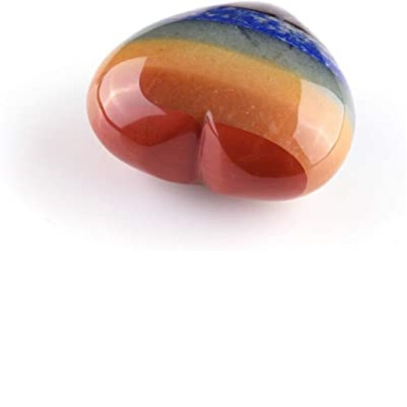 Seven Chakra Heart - Multi-color Natural Polished Gemstone, 2.5 To 3 Inch Handmade Decorative Healing Jewelry | Durable, Easy To Clean, Uv Resistant, Water Resistant, Love Theme